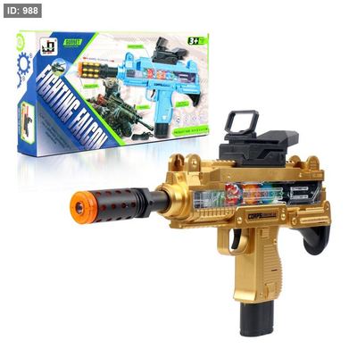 سلاح صوت اوزي UZI لون ذهبي رائع صوت وحركة وإضاءة