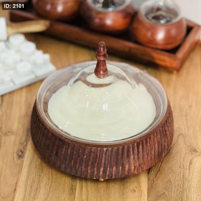 شمعة حجم كبير مع خشب هندي وغطاء زجاج