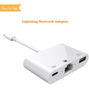 محول شبكة سلكي للإيثرنت LAN 3 في 1 RJ45 متوافق مع جهاز iPhone iPad إلى USB