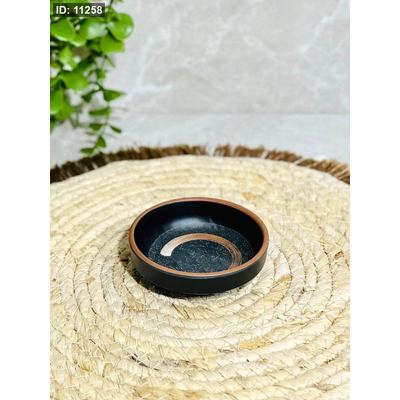 صحن صوص 3.5" ميلامين اسود موشح بني AC219/4 =س24.3