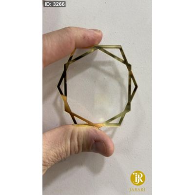 قطع اكريلك شفاف مع حافة ذهبي للزينة (6 سم )