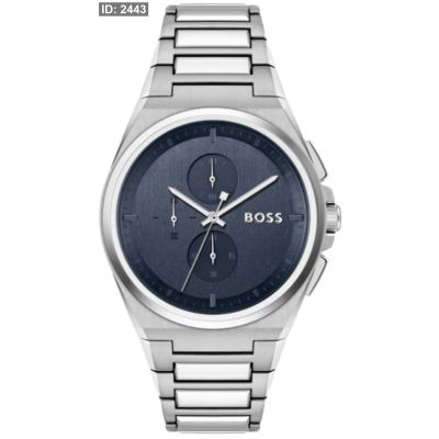 BOSS Blue-dial chronograph watch with link bracelet