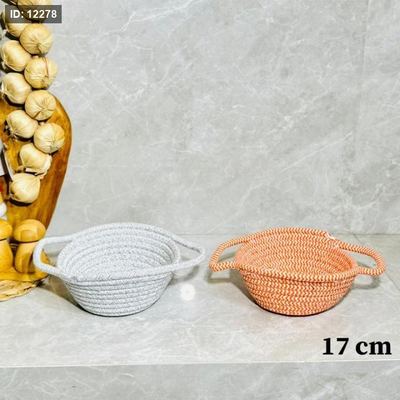 سلة قماش مدور 17سم حبل بيدين K173/4 =ك2