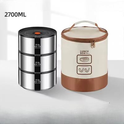 طقم علب لحفظ الطعام شنطة 3 قطع 16 سم 2700 مل LUNCH BOX