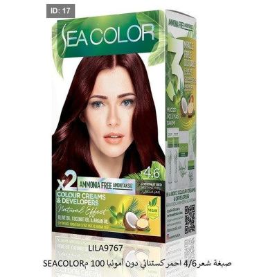 SEACOLORصبغة شعر4/6 احمر كستنائي دون أمونيا 100 م