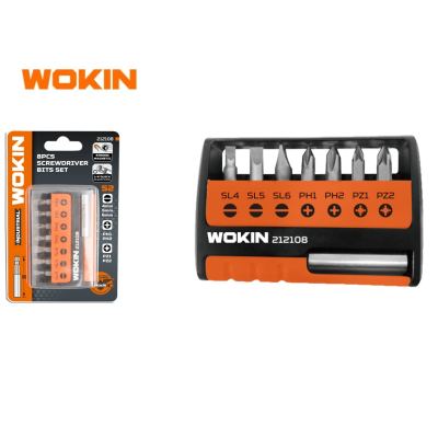 WOKIN 212108-طقم راس مفك مع قاعدة 8 قطع