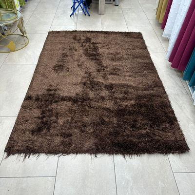 سجاد شاجي شعر سادة لون مقاس 160 × 220  لون  بني سادة