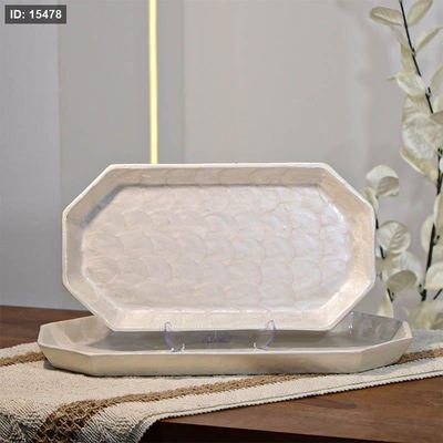 طقم /2 جاط ضيافة تنك ابيض 28+33سم مستطيل 89907LS حيف هابط W هندي %ه14