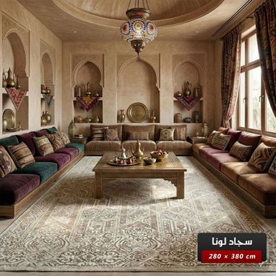 سجاد لونا خيط قطن 280 × 380 Lona Carpet - لون بيج