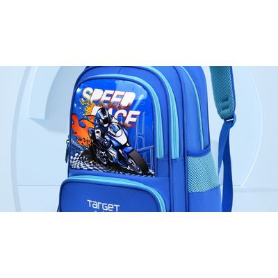 شنطة  ابتدائي ولادي 2 طبقة 15" ظهر طبي 4 لون