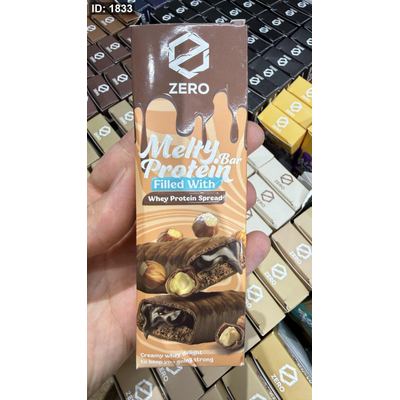 بروتين بار zero زيرو شوكولاته مع البندق والكراميل عالي البروتين وخالي من السكر وزنه 50غرام
