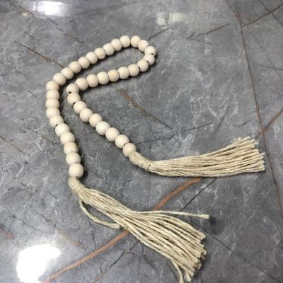 مسبحة ديكور خرز مكرميه بيج طول 70سم