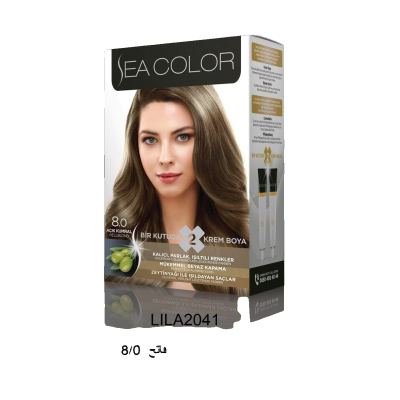 SEA COLOR صبغة شعر اشقر فاتح 8/0 100مل