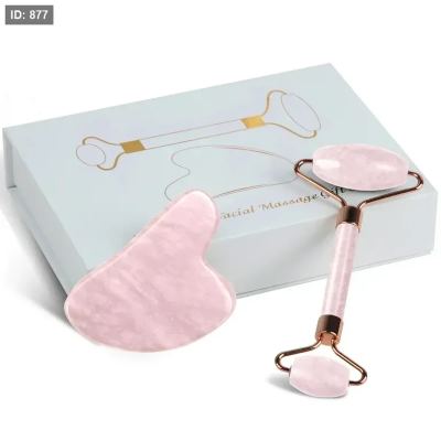 Jade Face Roller and Gua Sha Set for Face Facial-مجموعة رول وغواشا للعناية بالوجه