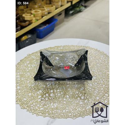 متكة زجاج أسود مربع كبير