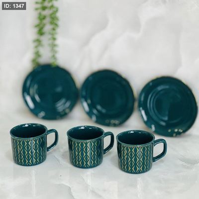 طقم 6 فناجين +6 متكات