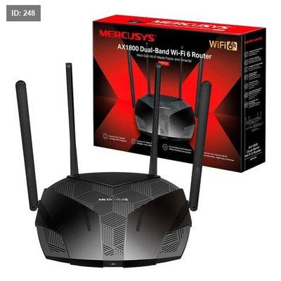 Mercusys MR70X WiFi 6 AX1800 Router مقوي انترنت يدعم الفايبر والسرعات العالية