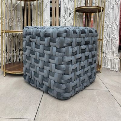 مقعد ديكوري ( بفة ) بوهيمي صناعة هندية - موديل مخمل سلطان مربع