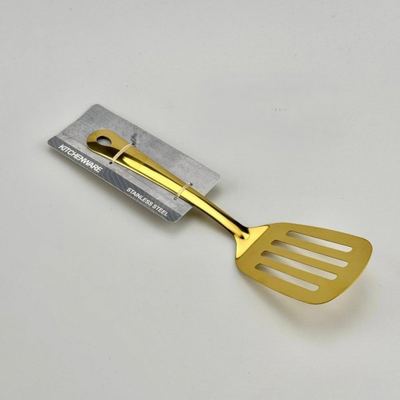 مغرفة - مجراد تقليب طعام - برغر ستانلس ذهبي محزز كبير AF034-1F