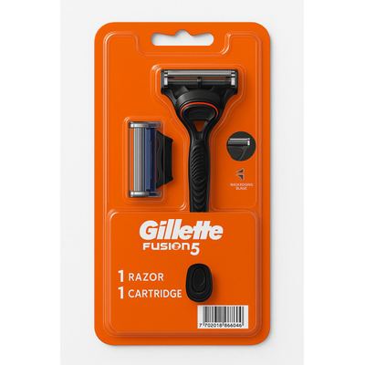 Gillette Fusion5 – حلاقة دقيقة وراحة فائقة يحتوي على 5 شفرات مضادة للاحتكاك لتقليل التهيج والحصول على حلاقة ناعمة شفرة ت