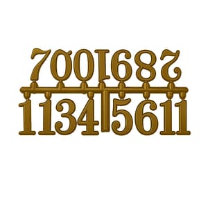 ارقام ساعة انجليزي ذهبي اكريلك – 3 سم
