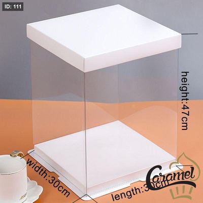 كراتين شفاف بالشكل المربع بالارتفاع العالي بحجم 30x30x47