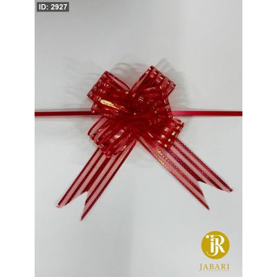 شبر شيفون احمر زم لمعة ذهبي ( 3.5*51 سم ) 12 قطعة