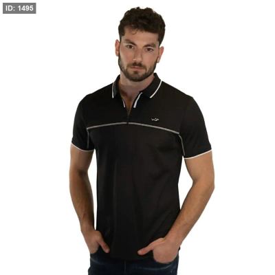 TRESQUALI S/S Polo Piping black