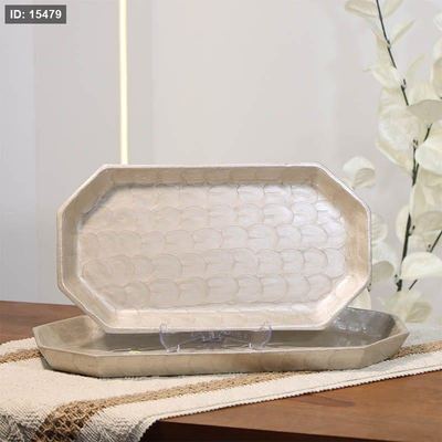طقم /2 جاط ضيافة تنك بيج 28+33سم مستطيل 89907LS حيف هابط B هندي %ه14