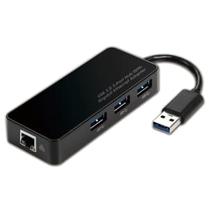 Type-C to 3-Port USB 3.0 Hub with Gig