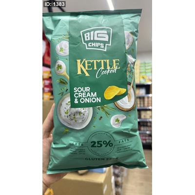 شيبس kettle رقائق البطاطا بنكهة الكريمة والبصل خالي من الجلوتين وزنه 100غرام