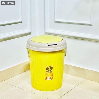 سلة مهملات مدور بلاستك ملون K160/3 غطا كبس بيدين =VGR2
