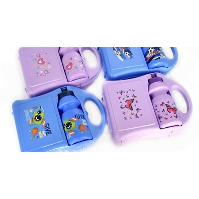 علبة طعام  مع مطرة ماء 350 مل رقم PLC-6199