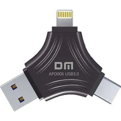 DM APD006 3 in 1 Flash Memory 128GB- فلاش ميموري 128 جيجا ثلاثة في واحد