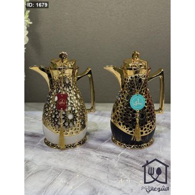 دلة قهوة مزخرف اسلامي ذهبي كامل