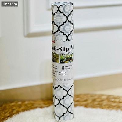 رول مطبخ مشمع 45*10متر بلاستك ابيض K302/3 مرسم اشكال اسلامية ملون =VGR1