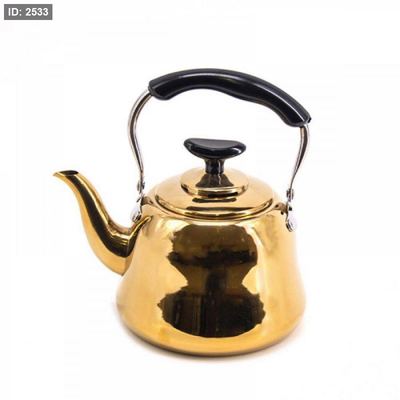 ابريق شاي 1.5لتر ستانلس ستيل ذهبي يد عظم اسود K003GD-1.5L +ذ5+