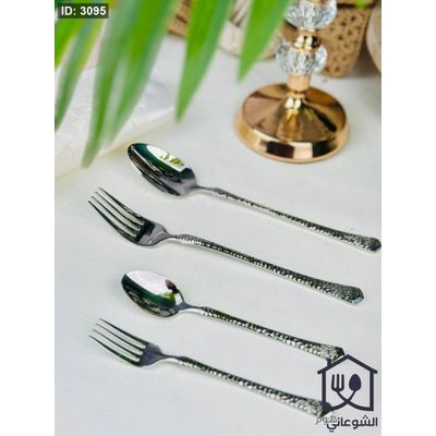 طقم شوك ومعالق وسكاكين ستانلس مبزر 6 ق
