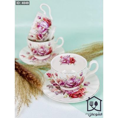 مج بورسلان مذهب مرسم ورد مع صحن كبير