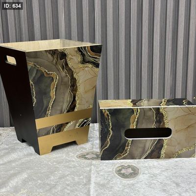 طقم سلة مع بكيت محارم خشب 4