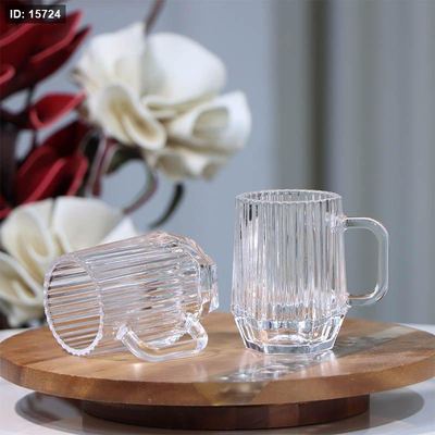 طقم كاسة شاي/12 زجاج مضلع سادة محزز طولي TC5312/A ++ع8