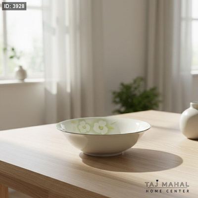 زبدية بورسلان حجم وسط بتصميم زهور خضراء