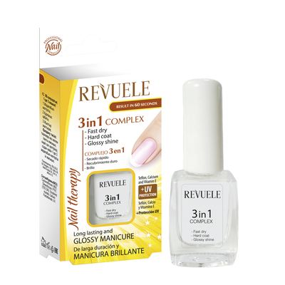 Revuele Nail Therapy 3-in-1 Complex – Fast Dry, Hard Coat & Glossy Shine