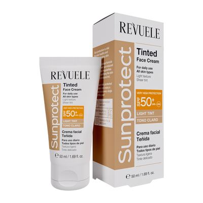 REVUELE SUNPROTECT TINTED FACE CREAM – LIGHT TINT, SPF 50+, 50ml