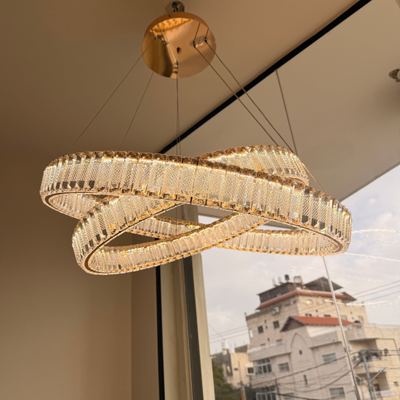 ثريا كريستال ذهبي حجم 80cm /60