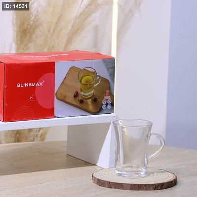 طقم كاسة شاي/6 زجاج سادة KTZB33 ملس 160مل ++BM2