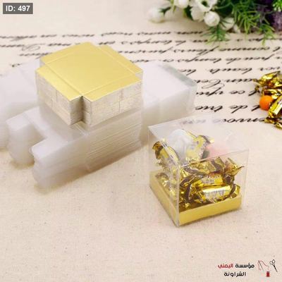 علب تغليف كرتون مع غطاء شفاف 7*7*7 pvc