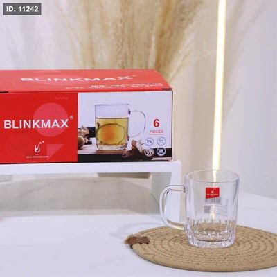 طقم ماغ شاي/6 زجاج سادة KTZB135 قاعدة محفر205مل ++BM1+2