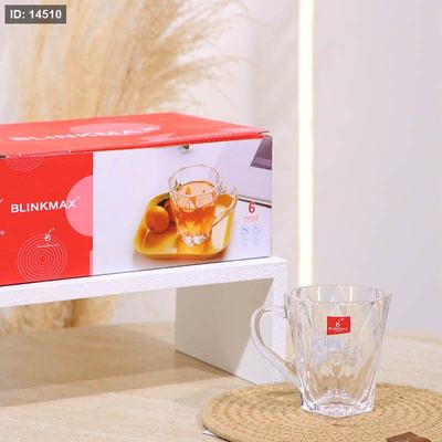 طقم كاسة شاي/6 زجاج سادة KTZB93 بقلاوة ++BM2