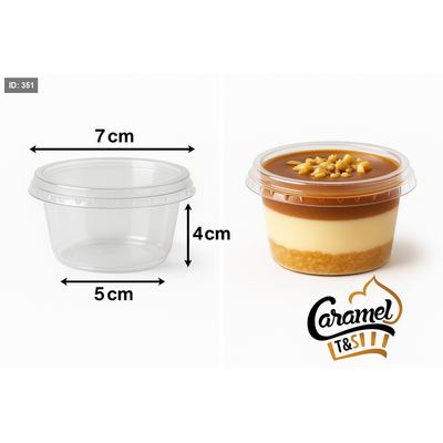 علب حلويات بلاستيكية 4 اوز مع غطاء
